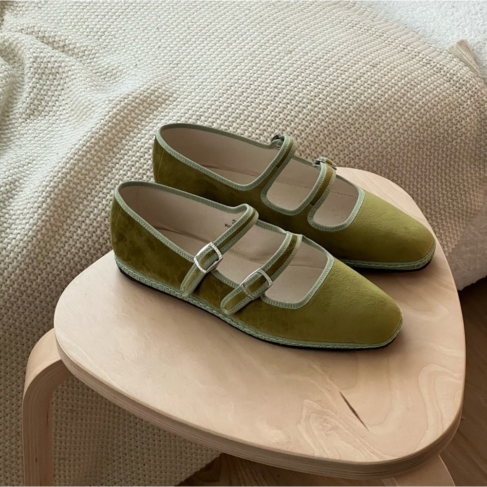 Lilly Sisto x Viani Milano Pistachio Double Mary Jane Friulane